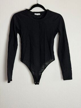 GOOD AMERICAN BLACK SHEER LACE ANIMAL PRINT SIZE 2 MEDIUM #1